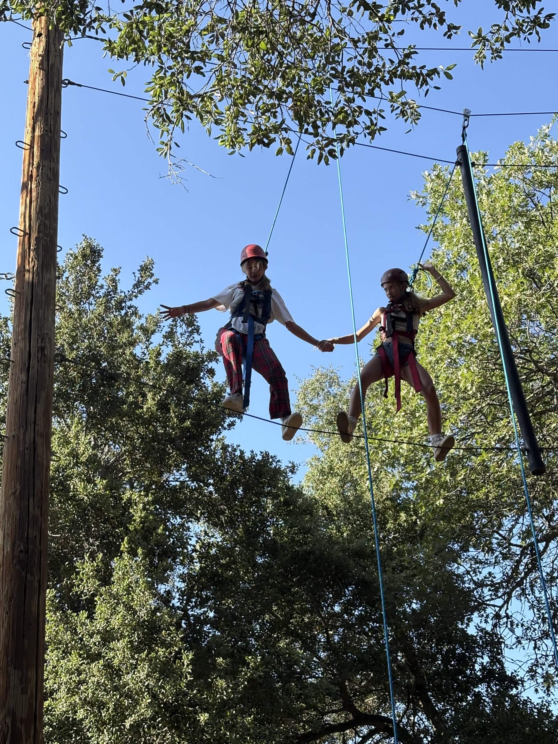 High ropes challenge course at Camp Stevens